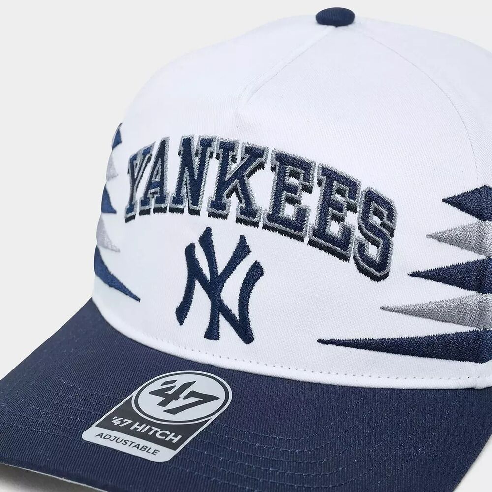 '47 Brand New York Yankees MLB Diamond Hitch Adjustable Snapback Hat White/Navy - Picture 2 of 4
